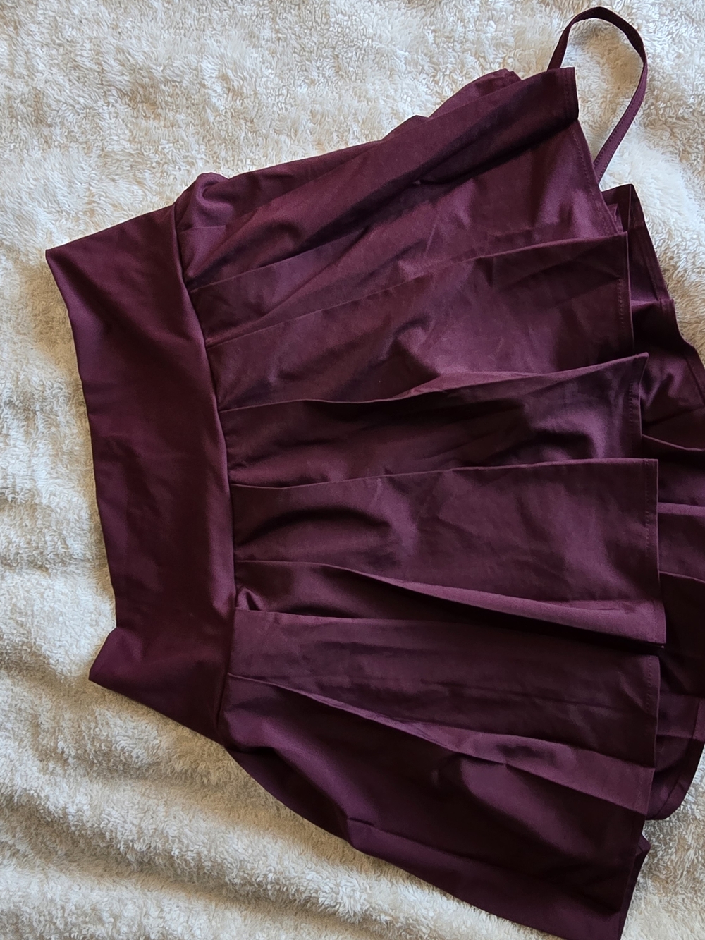 HALARA Deep Wine Pleated Skater Skirt